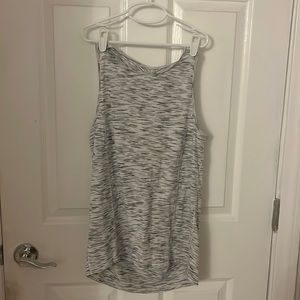 Lululemon tank top, gray and white, cut out in back, size 4